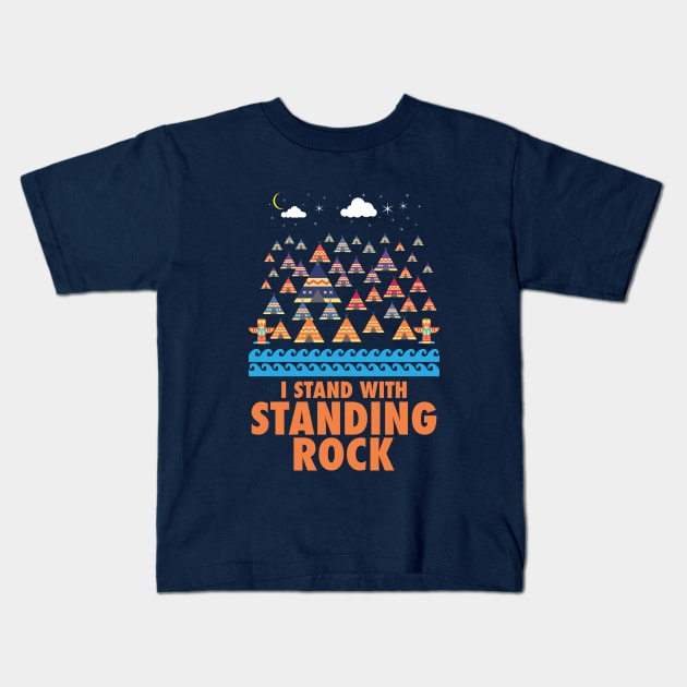 I Stand With Standing Rock Kids T-Shirt by Soulcatcher